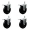 Service Caster 5'' Hard Rubber Swivel 7/16'' Grip Ring Stem Caster Set Total Lock Brake, 4PK SCC-GRTTL20S514-HRS-716138-4 - alternate 1